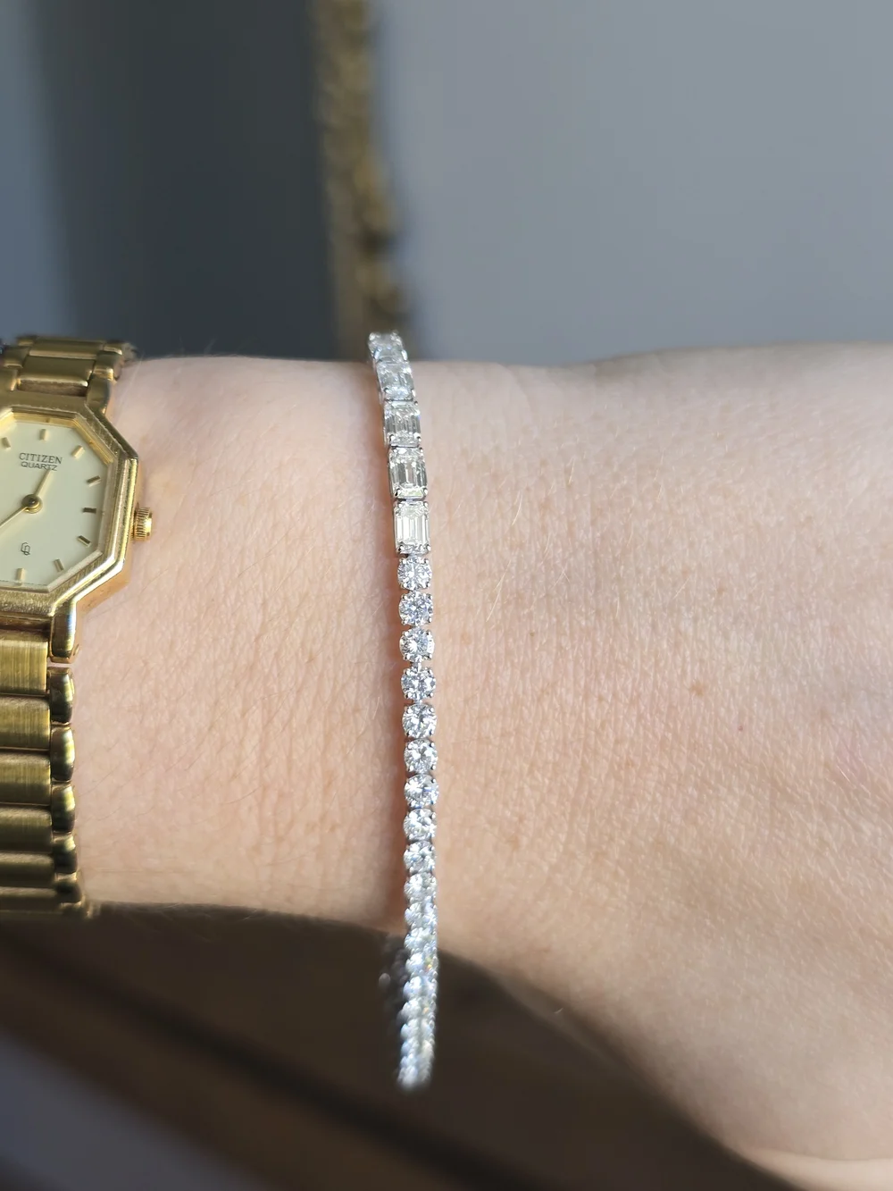14k White Gold 8.77ct Lab Diamond Bracelet